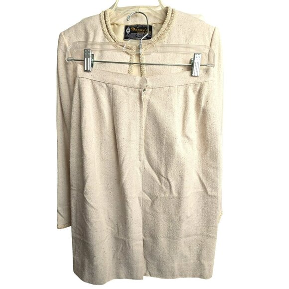 Dannys Fashion Hong Kong Womens Suit Set Jacket Skirt Hand Tailored Beige HS172 - Picture 15 of 16